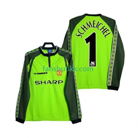 Fotballdrakt Manchester United SCHMEICHEL 1 2000 Keeper Retro Hjemmetrøye 1998 Langermet
